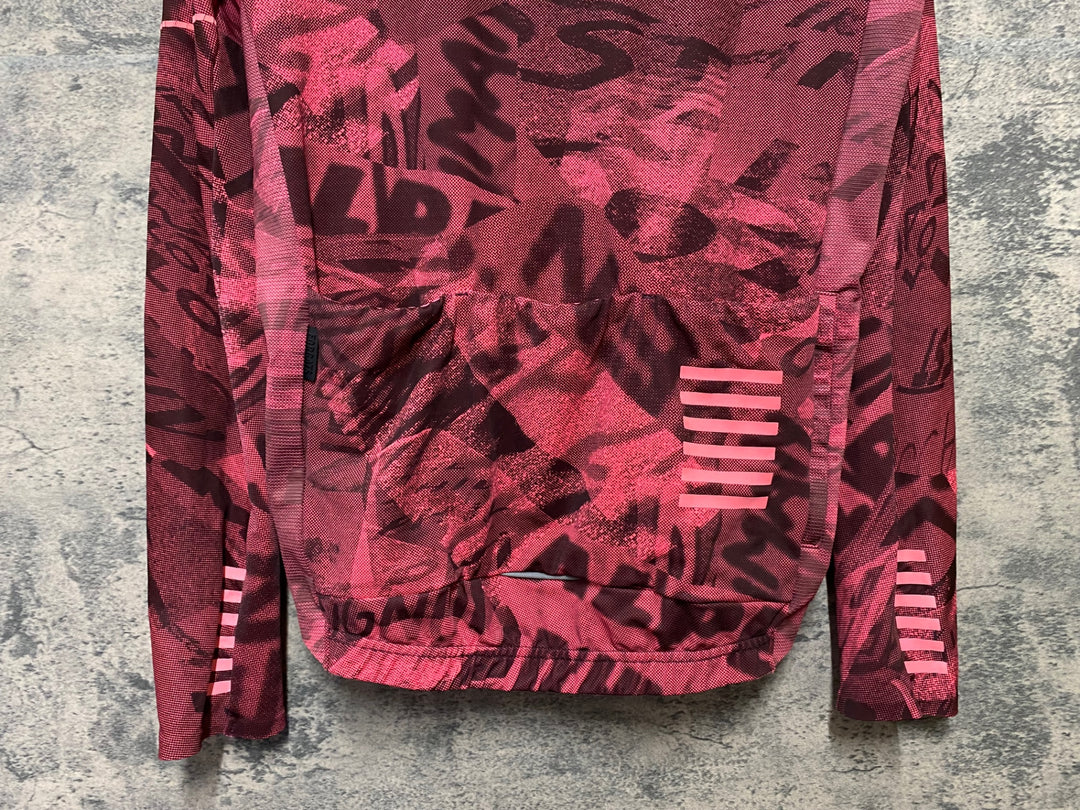 JM645 ラファ Rapha PRO TEAM LONG SLEEVE THERMAL JERSEY ROAD GRAFFITI 長袖 サイクルジャージ ピンク 黒 M