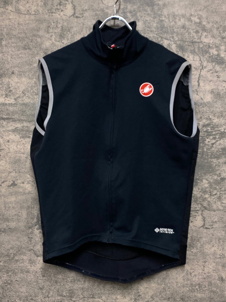 JW513 カステリ CASTELLI ロッソコルサ ROSSO CORSA perfetto ジレ サイクルベスト 黒 XL GORE-TEX INFINIUM