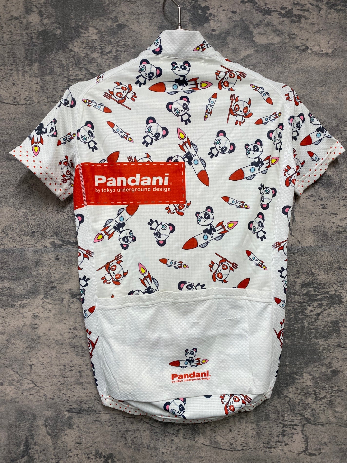 KD596 パンダーニ Pandani 半袖 サイクルジャージ 白 赤 XS レディース