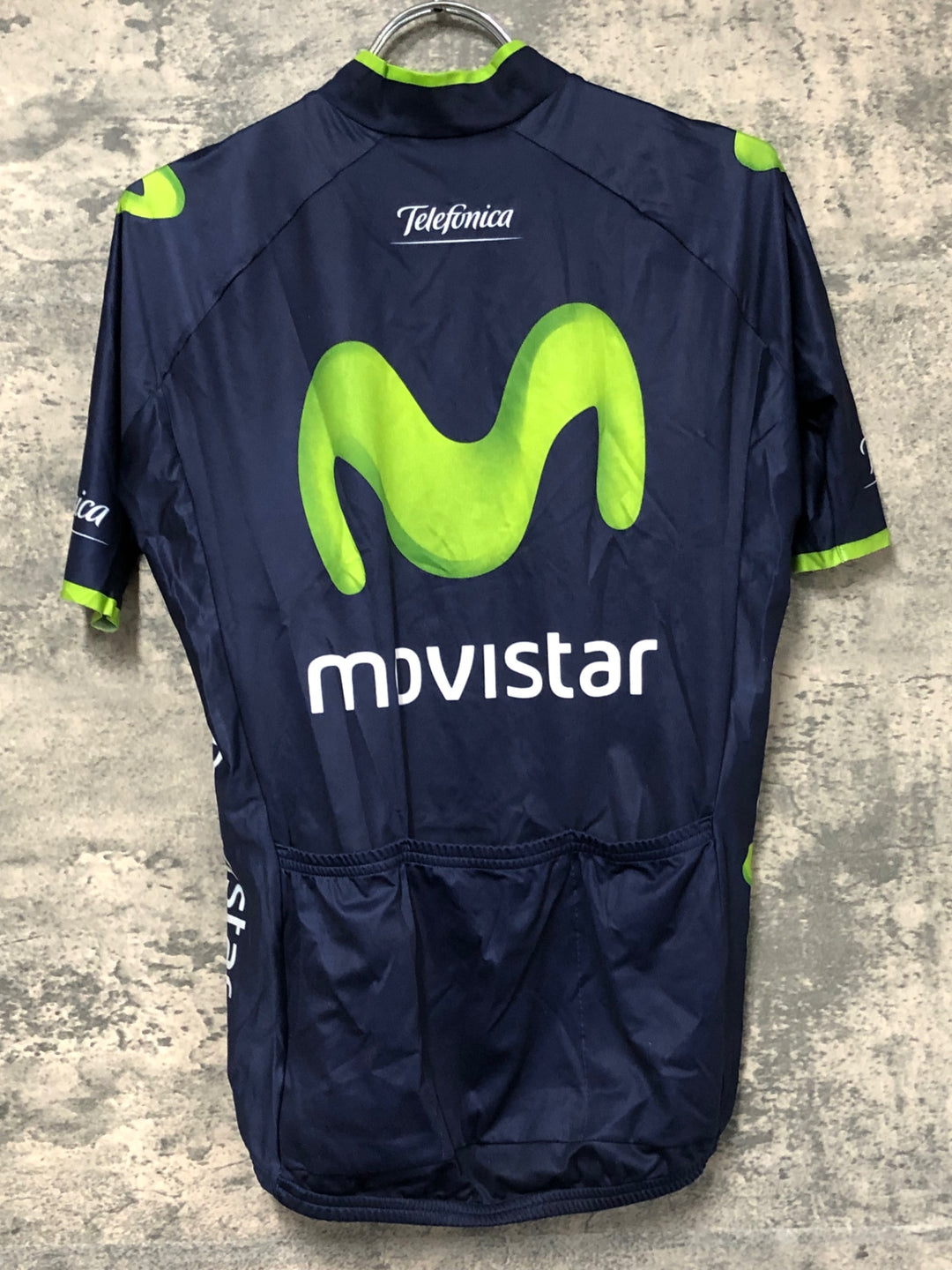 JS497 エンデュラ ENDURA 半袖 サイクルジャージ 濃紺 サイズ不明 movistar ※タグ切れ