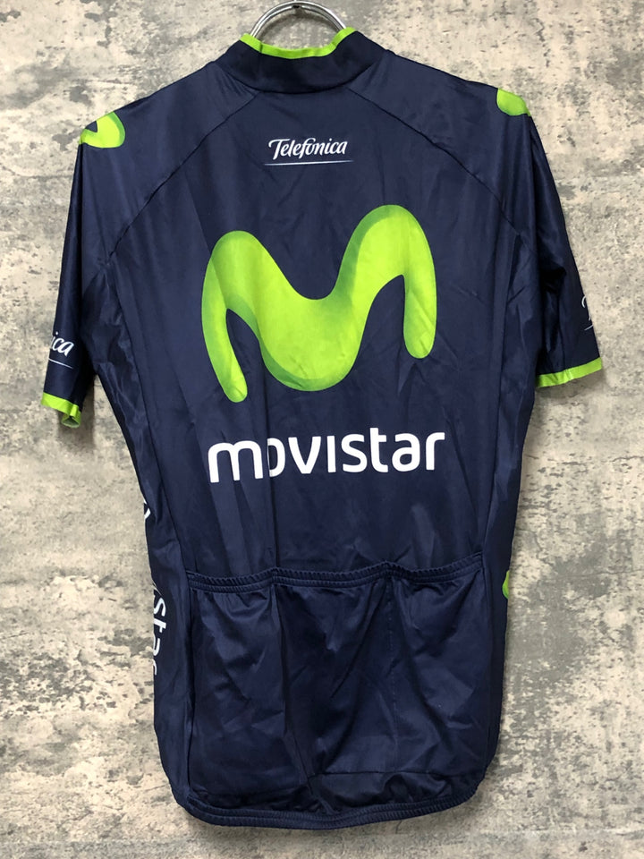 JS497 エンデュラ ENDURA 半袖 サイクルジャージ 濃紺 サイズ不明 movistar ※タグ切れ