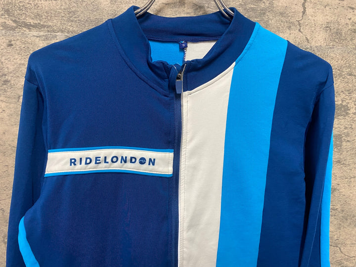 JE649 ライドロンドン RIDELONDON 長袖 サイクルジャージ 青 S 裏起毛 公式ジャージ