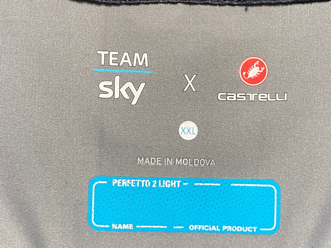 KH265 カステリ CASTELLI 半袖 サイクルジャージ 黒 XXL TEAM SKY 防風