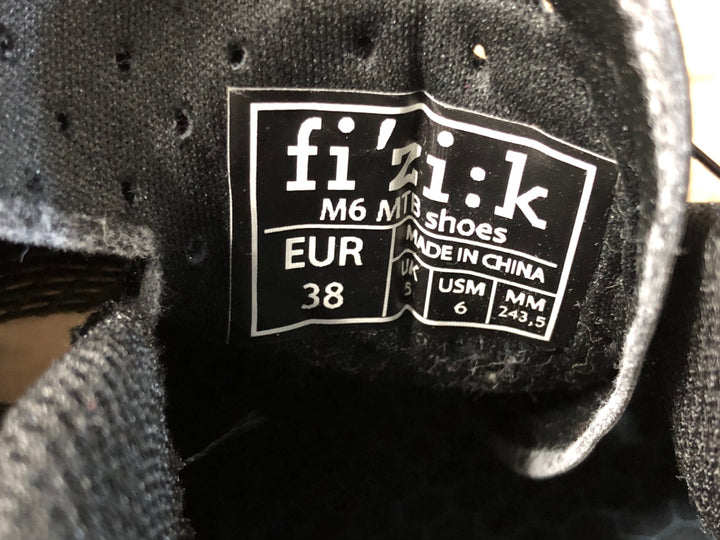 KG386 フィジーク FIZIK M6 MTB shoes ビンディングシューズ 黒 SPD EU38 ※ペン字あり