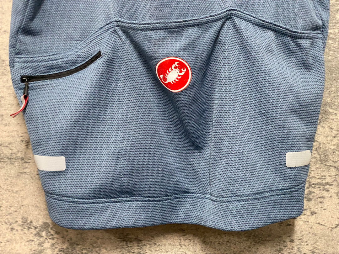 KG032 カステリ CASTELLI ロッソコルサ ROSSO CORSA 半袖 サイクルジャージ ターコイズ L ※小穴