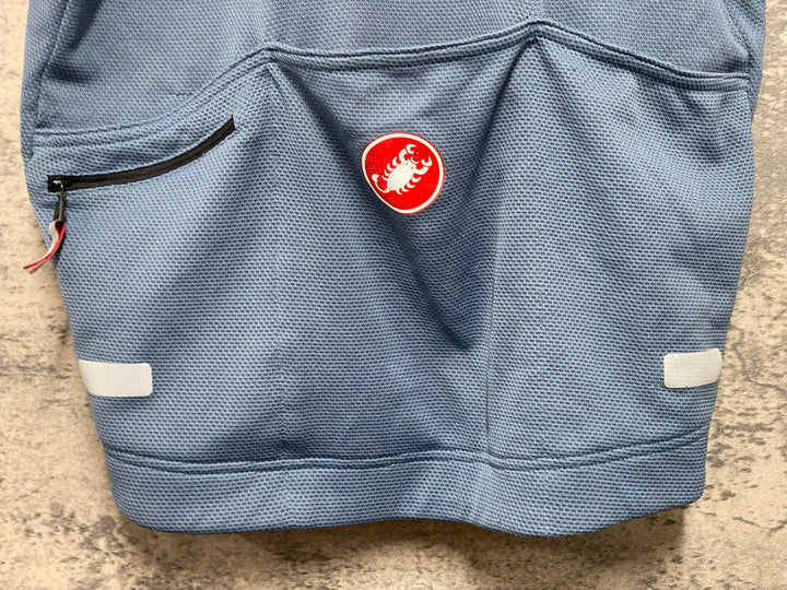 KG032 カステリ CASTELLI ロッソコルサ ROSSO CORSA 半袖 サイクルジャージ ターコイズ L ※小穴