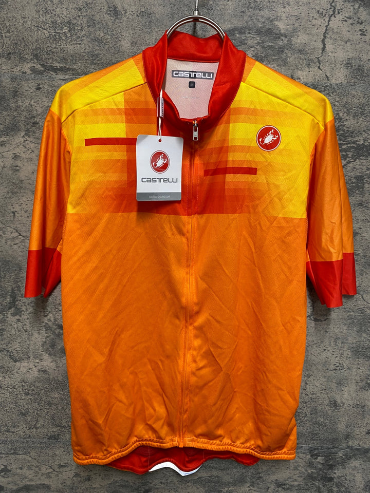 JO716 カステリ CASTELLI 半袖 サイクルジャージ オレンジ M タグ付き 未使用