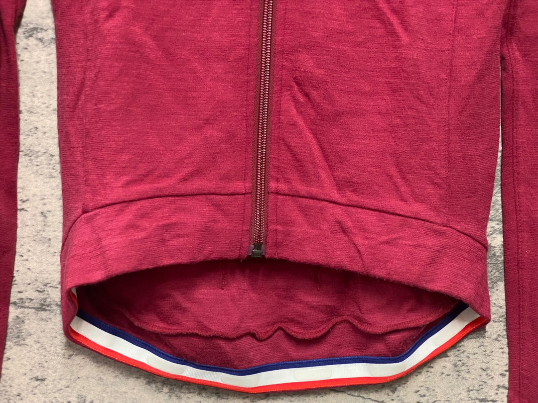 JX661 ボントレガー BONTRAGER CLASSIQUE THERMAL JERSEY 長袖 サイクルジャージ 赤 レディース XS 裏起毛