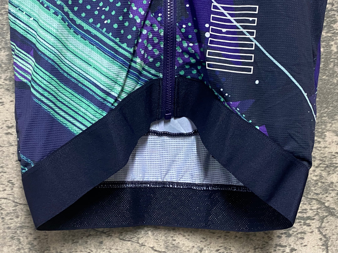 JE148 ラファ Rapha CANYON/SRAM PRO TEAM TRAINING JERSEY 半袖 サイクルジャージ パープル グリーン XS