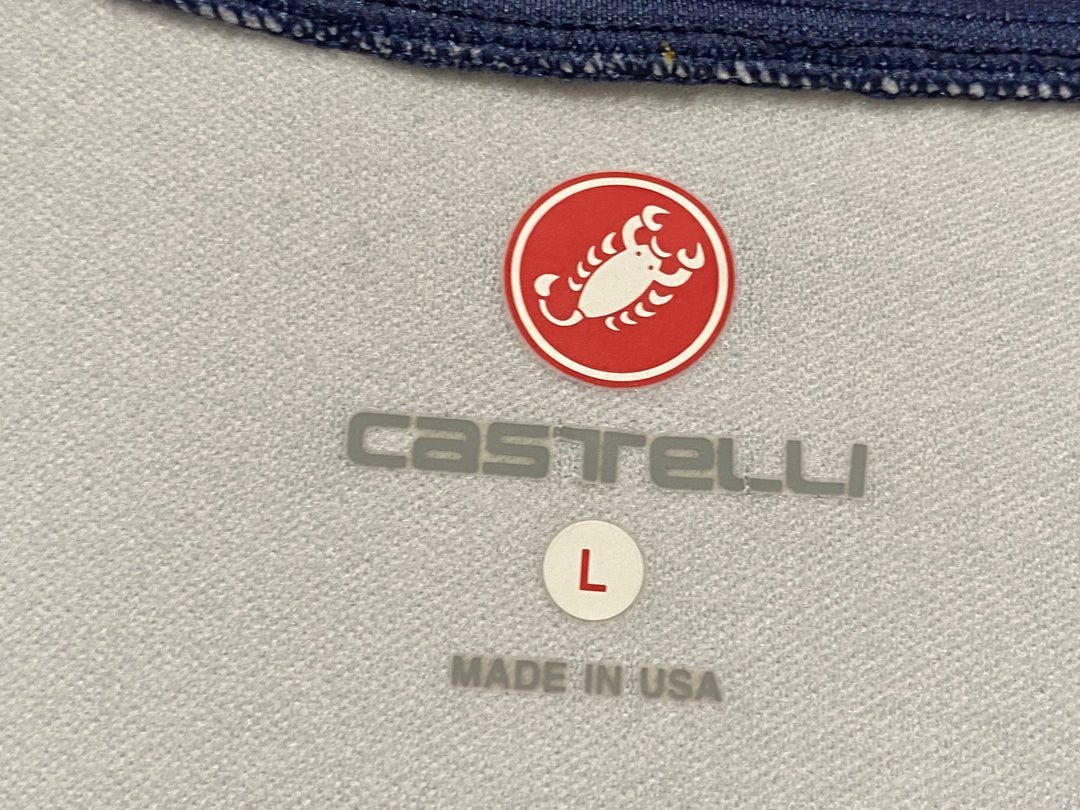 JS602 カステリ CASTELLI 長袖 サイクルジャージ ネイビー L 裏起毛 ※スレ