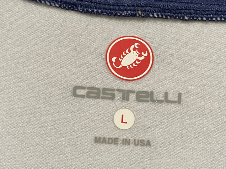 JS602 カステリ CASTELLI 長袖 サイクルジャージ ネイビー L 裏起毛 ※スレ