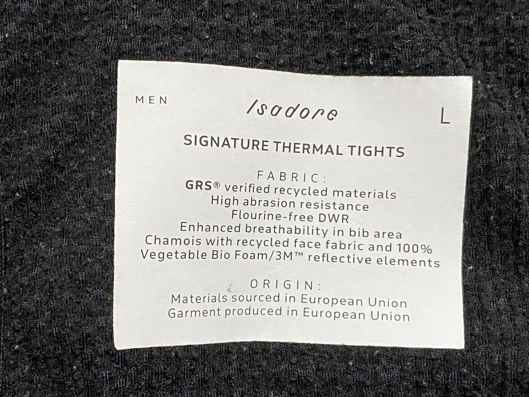 KD150 イザドア Isadore SIGNATURE THERMAL TIGHTS カーゴ ビブタイツ 紺 L 裏起毛 ※パットあたり