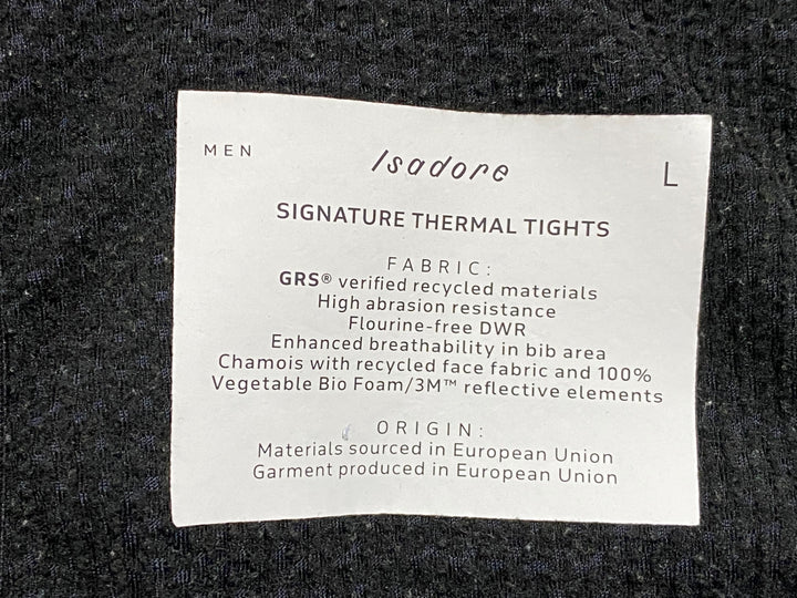 KD150 イザドア Isadore SIGNATURE THERMAL TIGHTS カーゴ ビブタイツ 紺 L 裏起毛 ※パットあたり