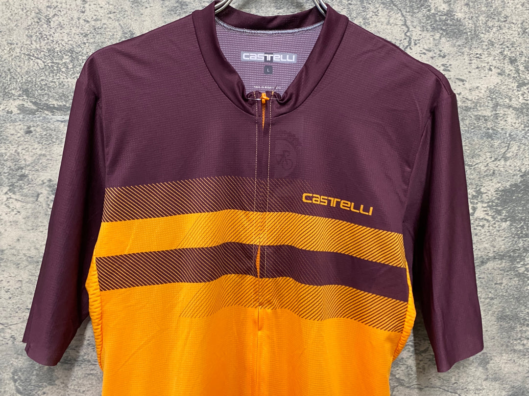 KR660 カステリ CASTELLI 半袖 サイクルジャージ オレンジ L