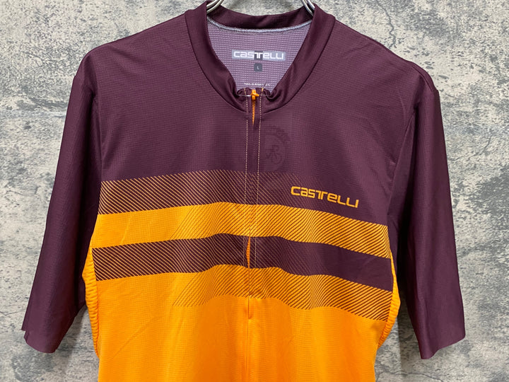 KR660 カステリ CASTELLI 半袖 サイクルジャージ オレンジ L