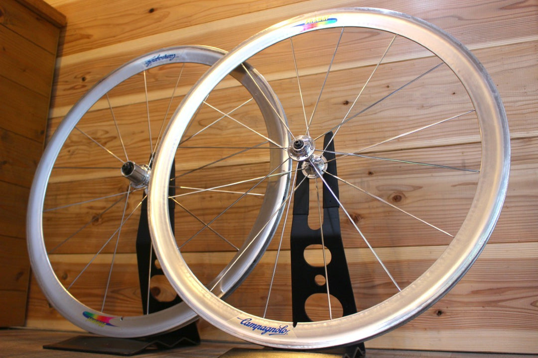 カンパニョーロ Campagnolo シャマル SHAMAL 1st アルミ チューブラー ホイールセット カンパ8S 銀シャマル 【名古屋店】