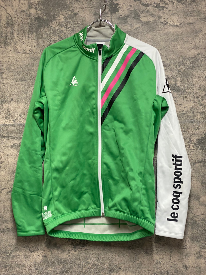 KD326 ルコックスポルティフ le coq sportif 長袖 サイクルジャケット 緑 L 裏起毛