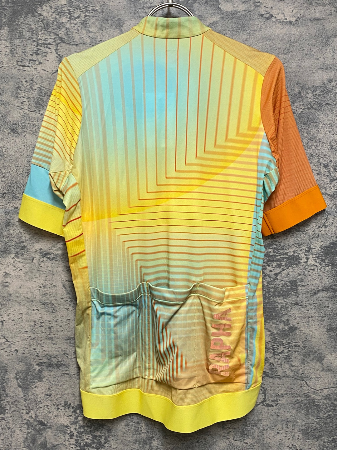 JQ368 ラファ Rapha TUNNEL VISION TRAINING JERSEY 半袖 サイクルジャージ オレンジ 黄 L