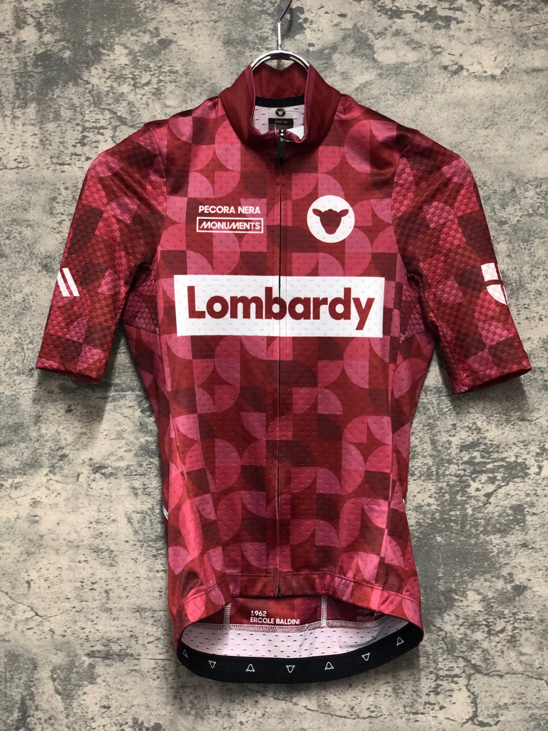 JJ489 ブラックシープ BLACKSHEEP 半袖 サイクルジャージ 赤 XS Lombardy