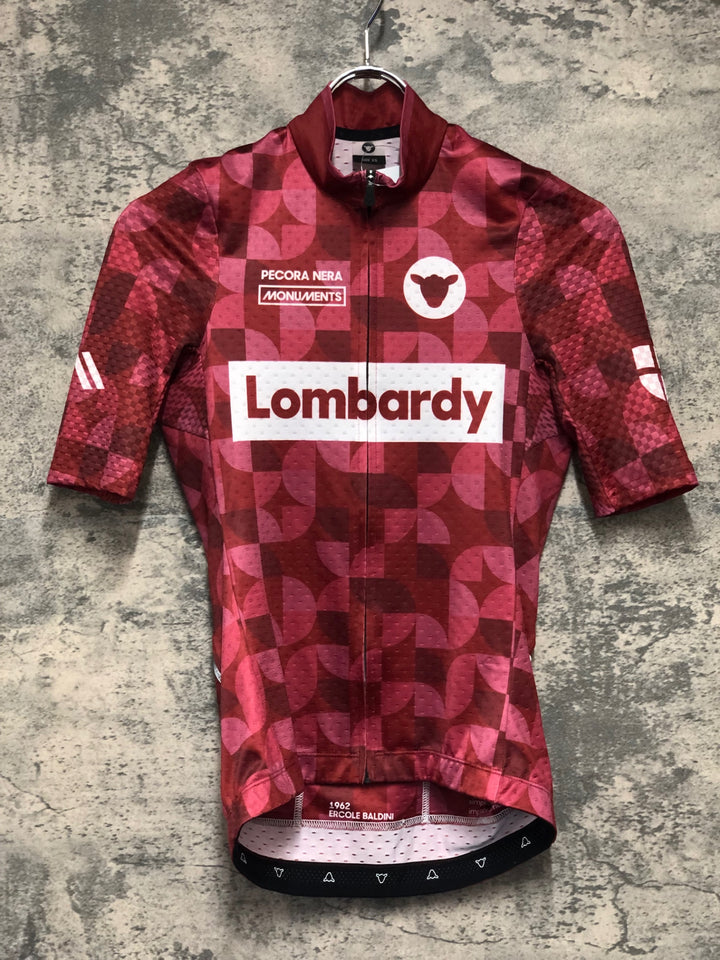 JJ489 ブラックシープ BLACKSHEEP 半袖 サイクルジャージ 赤 XS Lombardy