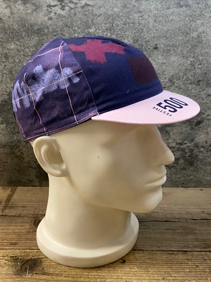 KC695 ラファ RAPHA FESTIVE 500 CAP サイクルキャップ ピンク 総柄 ONESIZE