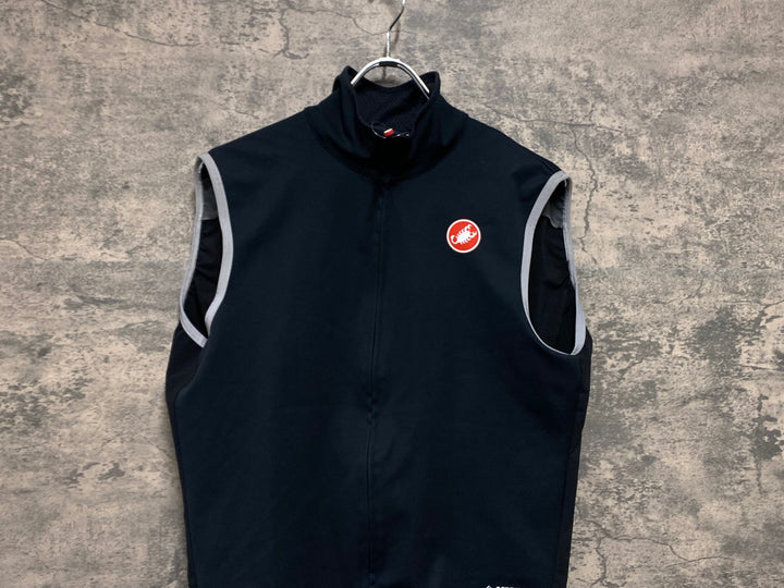 JW513 カステリ CASTELLI ロッソコルサ ROSSO CORSA perfetto ジレ サイクルベスト 黒 XL GORE-TEX INFINIUM