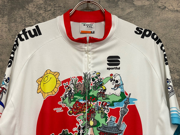 JN586 スポーツフル sportful 半袖サイクルジャージ 白 fabiovettori XXL