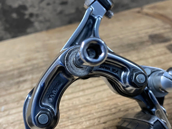 JV198 シマノ SHIMANO 105 BR-R7000 ブレーキキャリパー シルバー 前後セット ※社外アジャスター