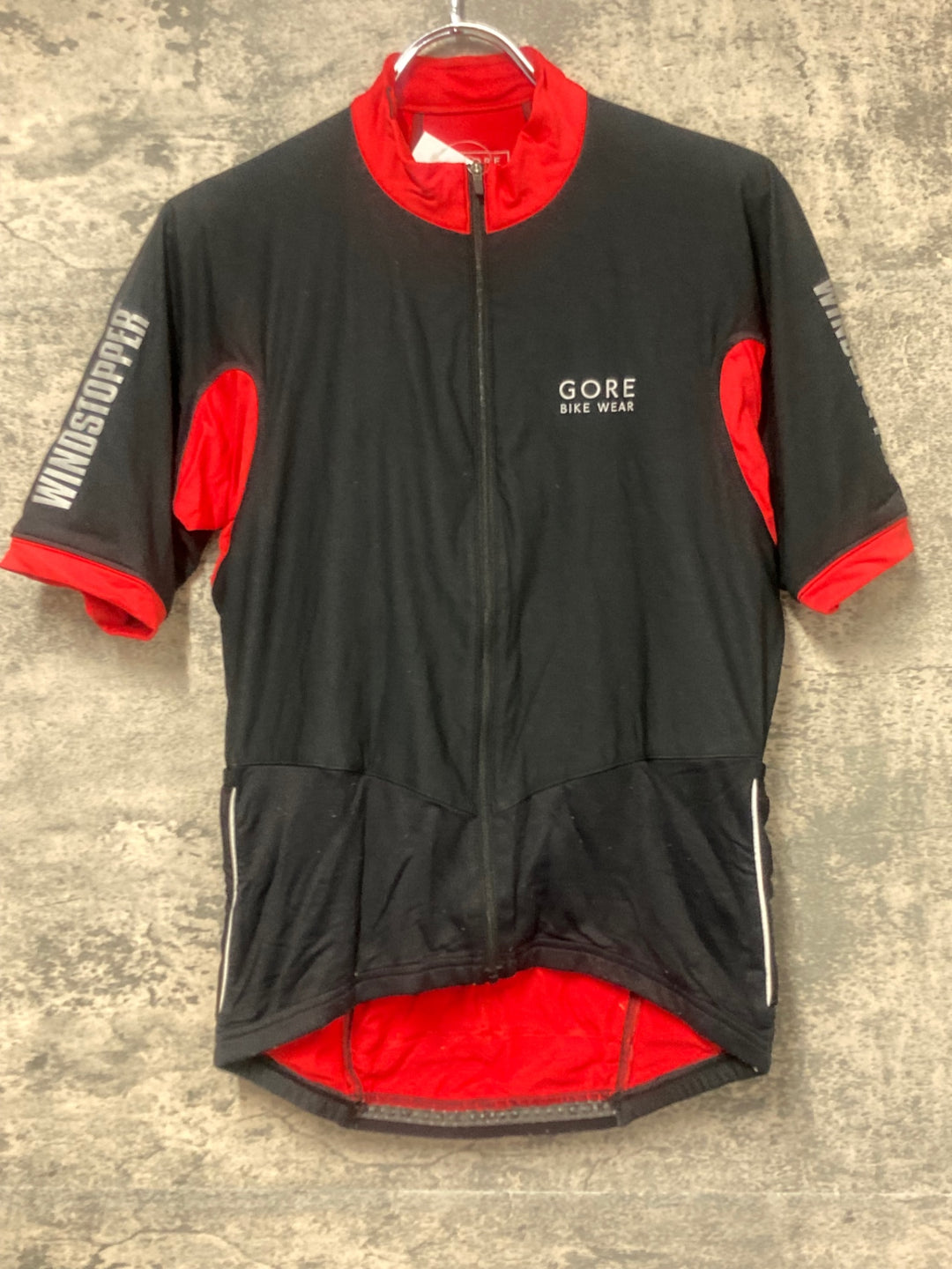 JQ559 ゴアバイクウェア GORE BIKE WEAR 半袖サイクルジャケット 黒赤 M