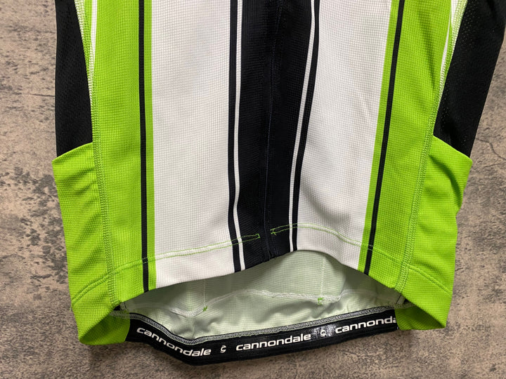 JS446 キャノンデール CANNONDALE 半袖 サイクルジャージ 緑 白 S/P