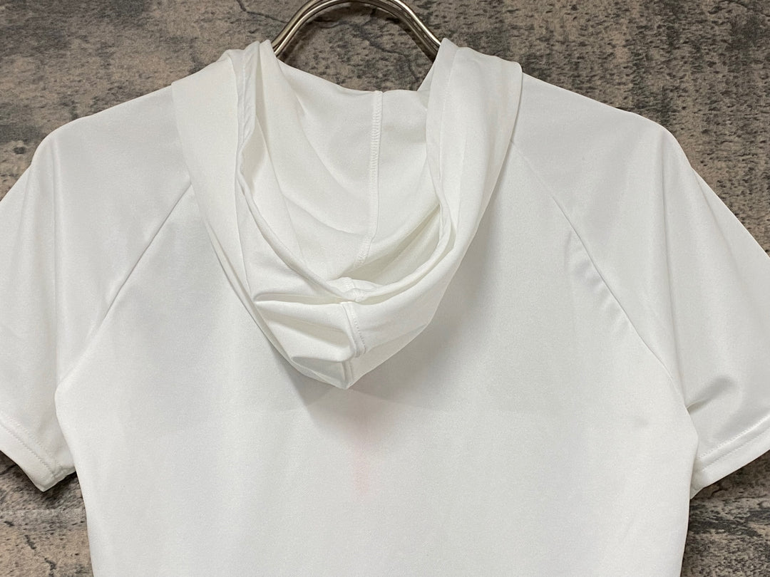 KK647 パールイズミ PEARL iZUMi 半袖 サイクルジャージ ハーフジップ 白 フード付き M レディース