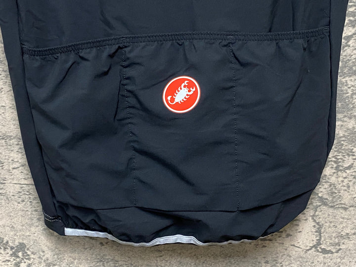KB403 カステリ CASTELLI ロッソコルサ ROSSO CORSA perfetto ジレ サイクルベスト グレー黒 S GORE-TEX INFINIUM