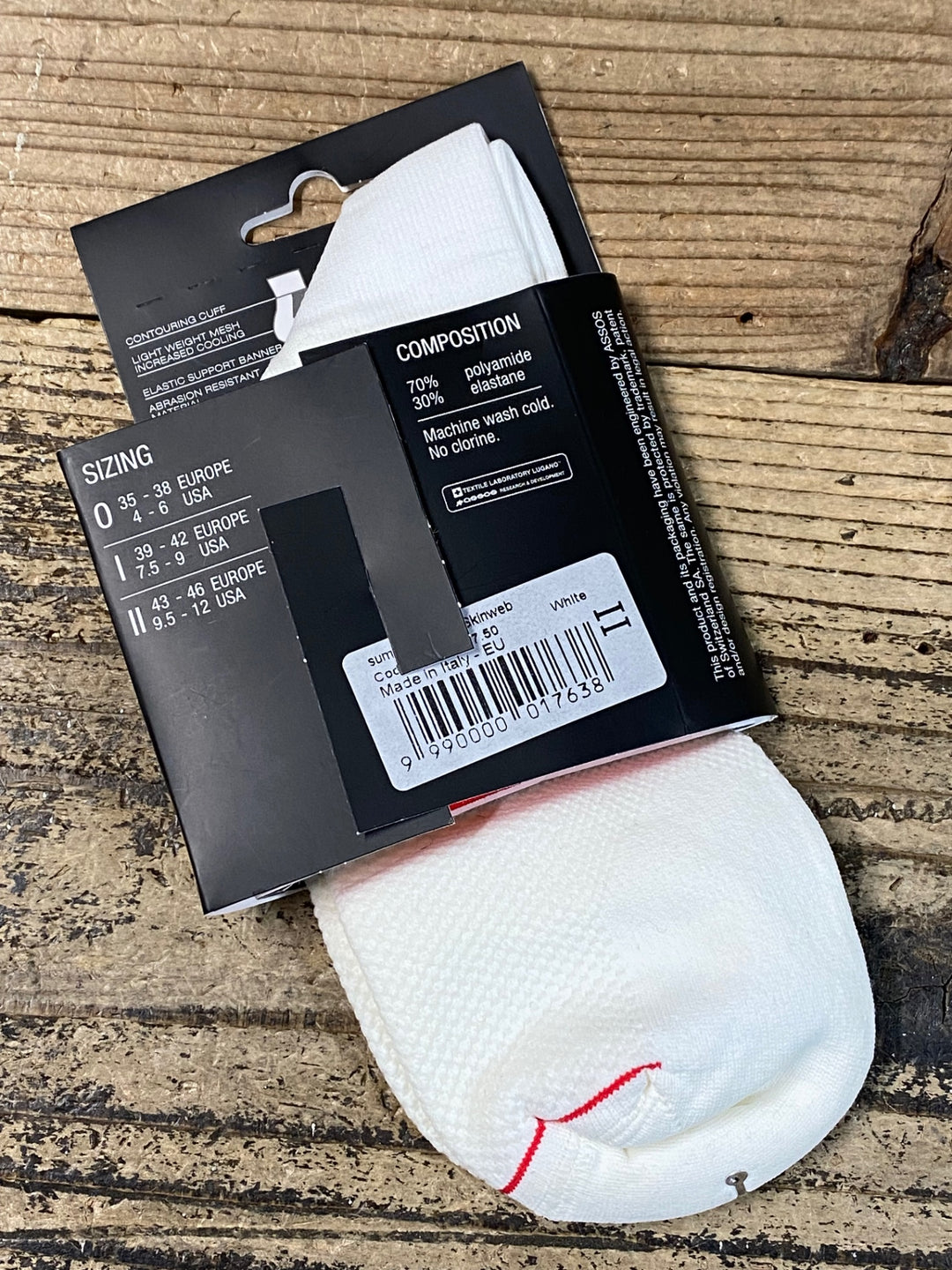 JQ202 アソス assos summerSocks skinweb サイクルソックス 白 2