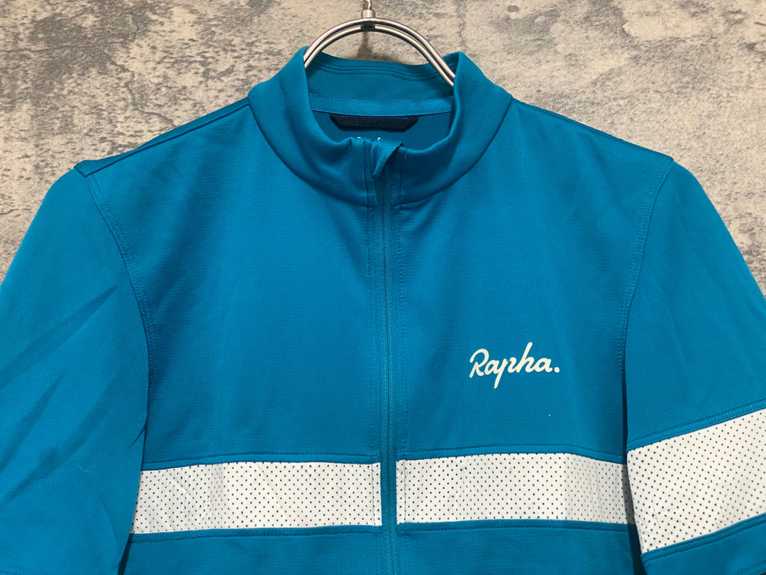 KE387 ラファ Rapha BREVET LIGHTWEIGHT JERSEY 半袖 サイクルジャージ XS 水色 ポケット部傷み