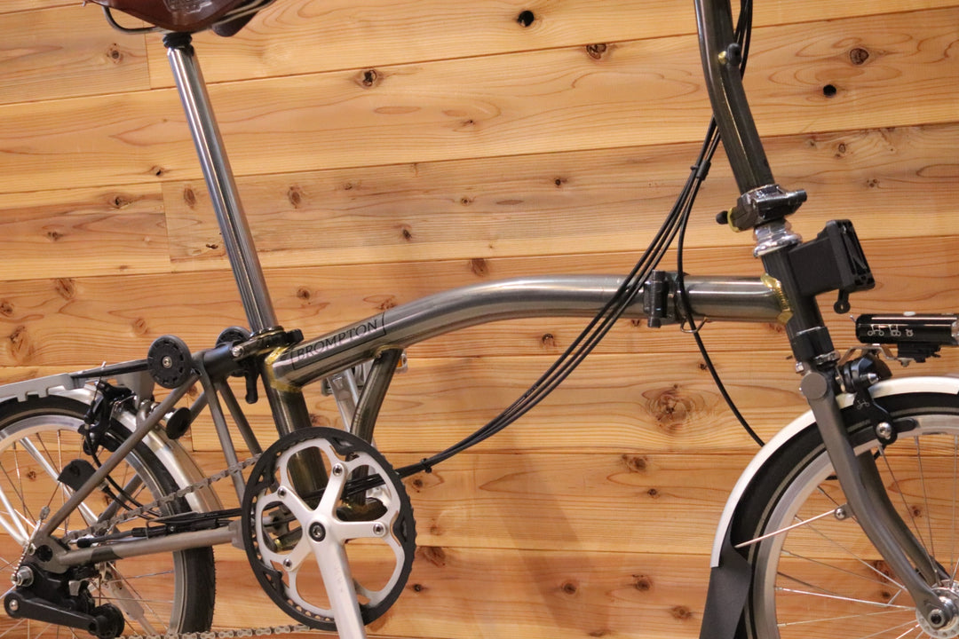 ブロンプトン BROMPTON M6R-X RAW LACQUER 2×3速 2018モデル 16インチ 折り畳み ミニベロ フォールディングバイク チタンフォーク バック 【広島店】