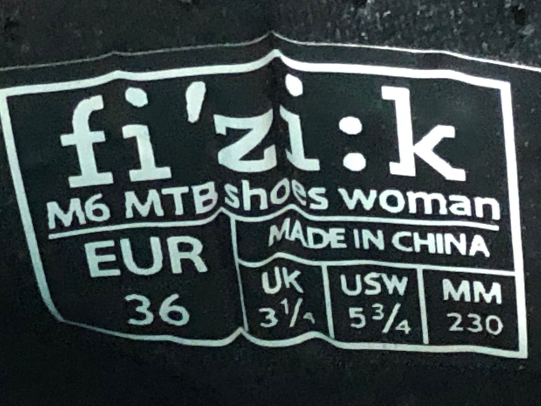 KG417 フィジーク fizik M6 MTB shoes WOMAN ビンディングシューズ 2穴 ブラック レディース EU36 ※ペン字あり