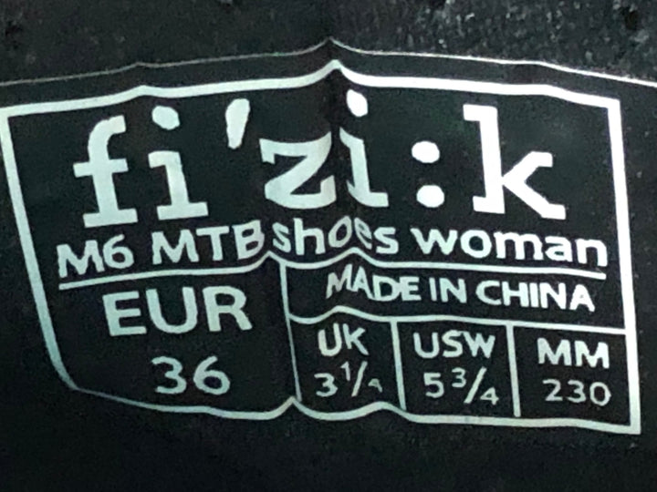 KG417 フィジーク fizik M6 MTB shoes WOMAN ビンディングシューズ 2穴 ブラック レディース EU36 ※ペン字あり