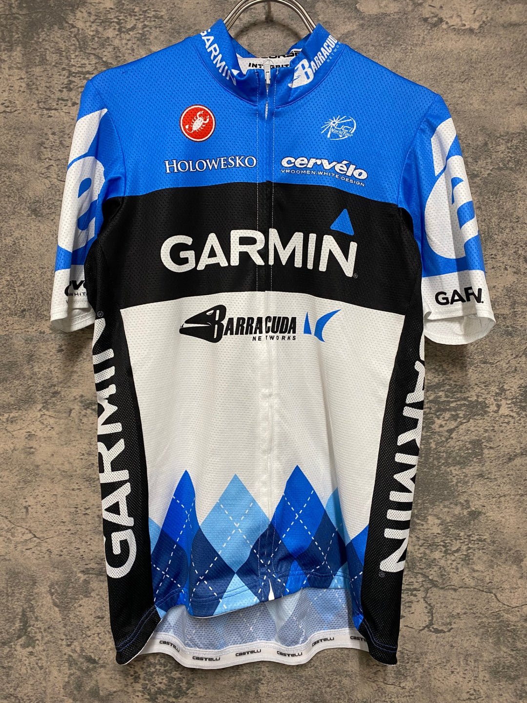 JN275 カステリ CASTELLI ロッソコルサ ROSSO CORSA 半袖 サイクルジャージ L GARMIN