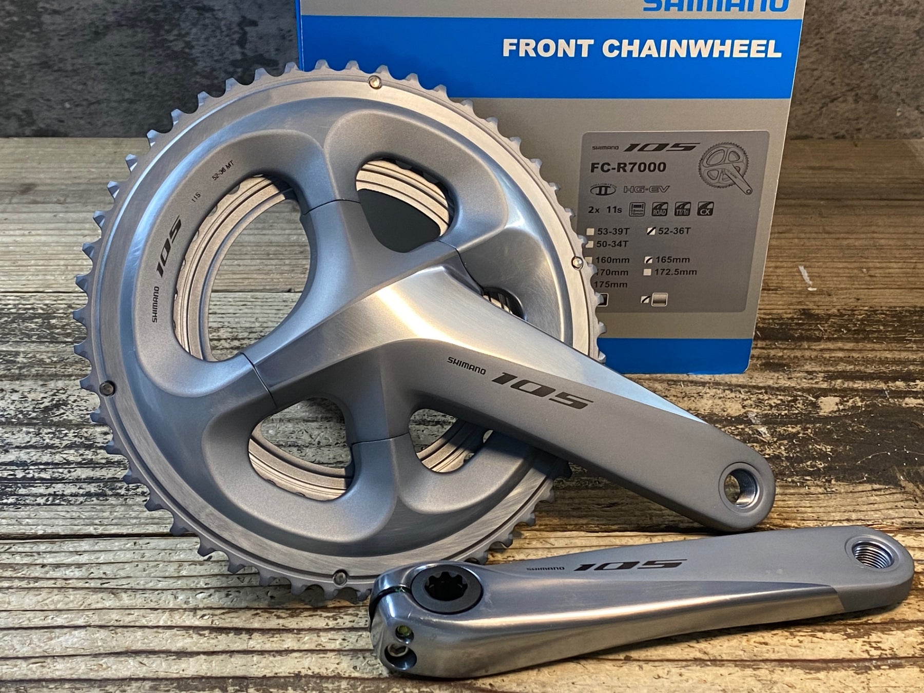 JR643 シマノ SHIMANO 105 FC-R7000 クランクセット 52/36T 165mm