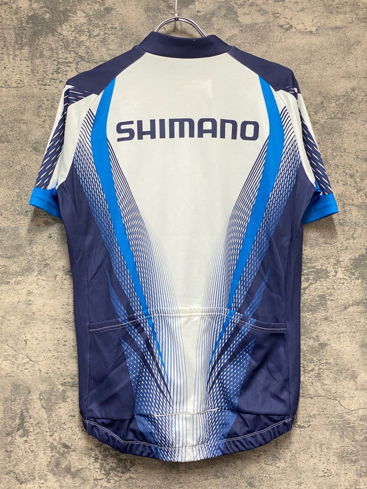 KB075 シマノ SHIMANO 半袖 サイクルジャージ 青 白 L