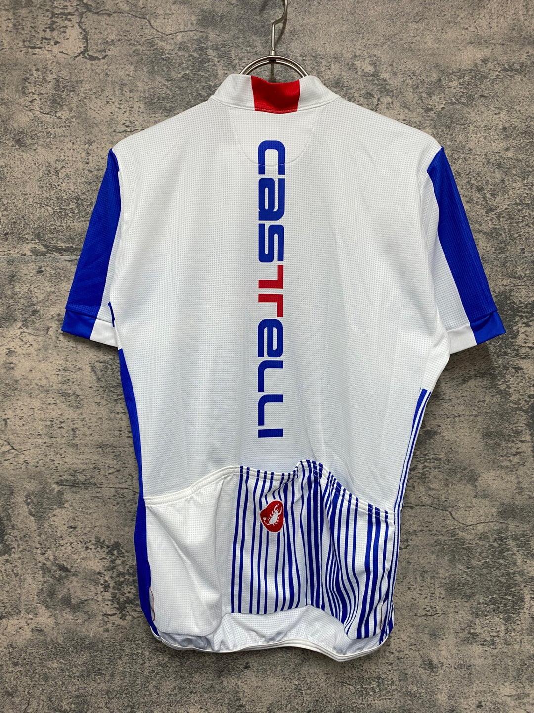 KA779 カステリ CASTELLI 半袖サイクルジャージ 白青 M