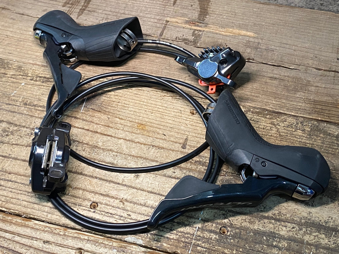 IZ683 シマノ SHIMANO ULTEGRA 左右STIレバー ブレーキ セット ST-R8020 BR-RS785 2×11S ポストマウント用 ホース長142mm 70mm