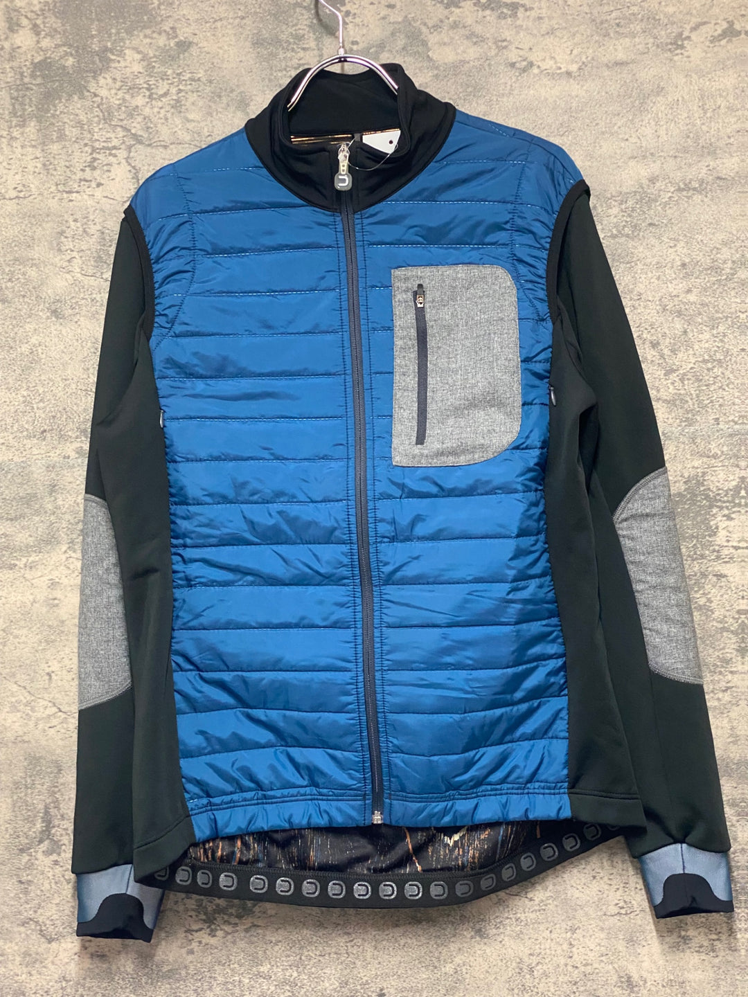 KP712 ドットアウト DOTOUT 長袖 サイクルジャケット 青 黒 L 中綿 リフレクティブ