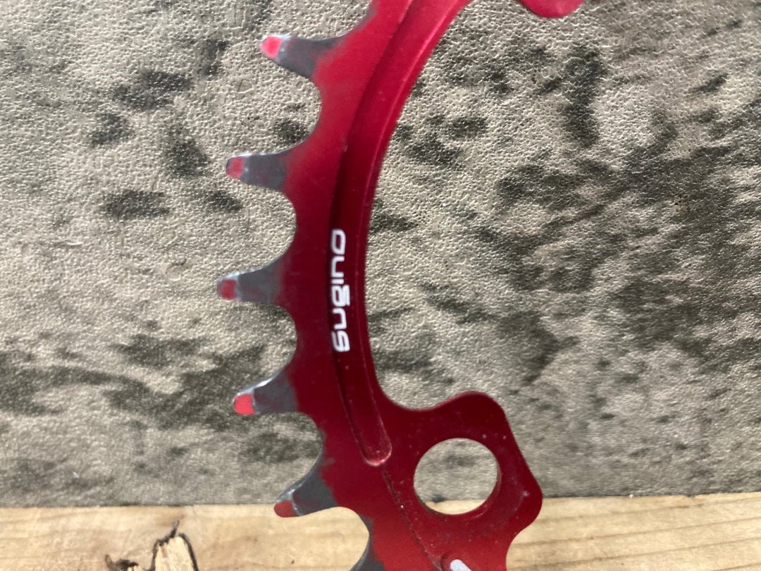 KN013 スギノ Sugino サイクロイド CYCLOID Super Hill Climb CY4-SHC-34T インナー 楕円 チェーンリング 赤 34T