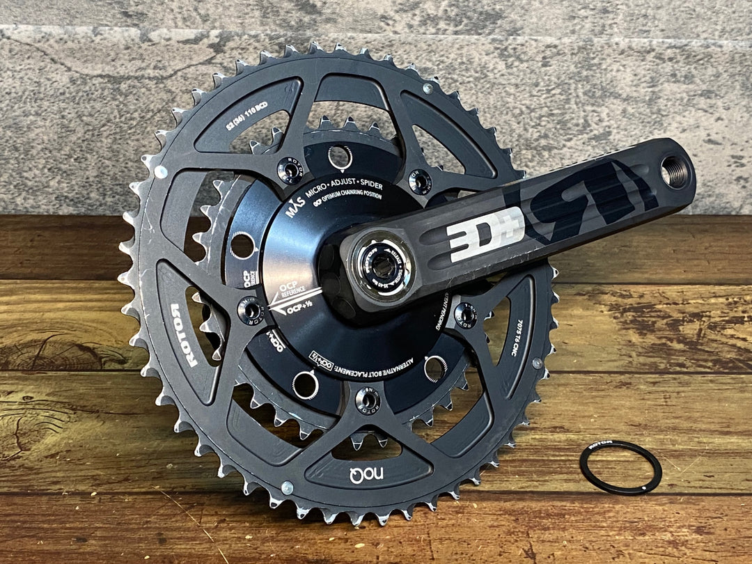 IY473 ローター ROTOR In Power 3D+ パワーメーター クランクセット 170mm 52/36T※電池蓋歪みのためジャンク