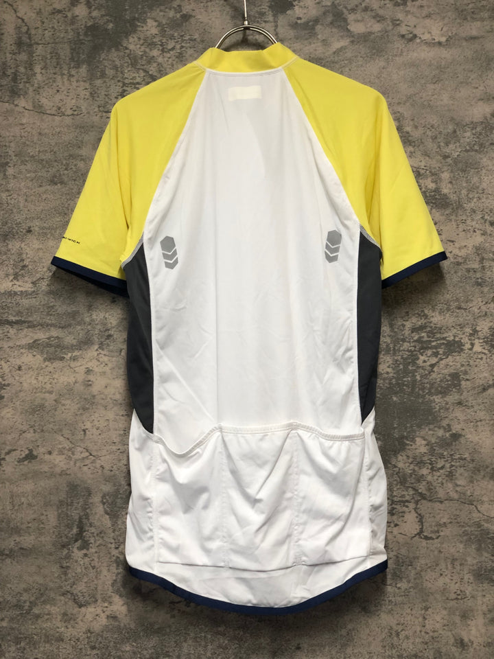KK437 コロンビア Columbia 半袖 サイクルジャージ 白 黄 L