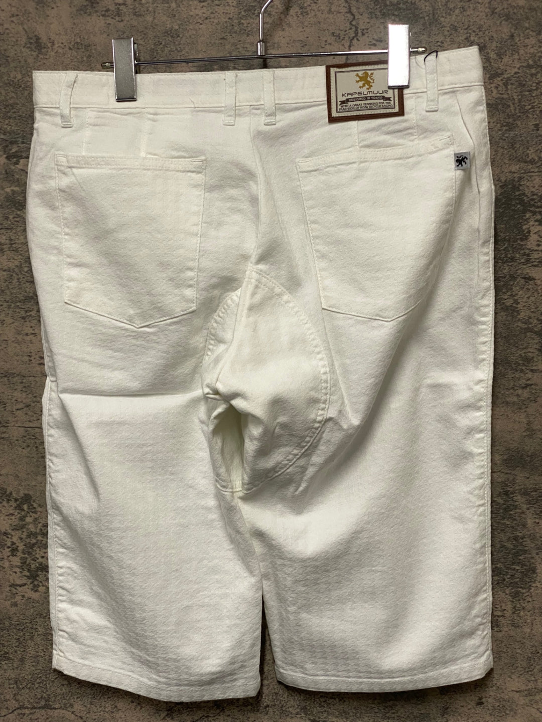 JO908 カペルミュール KAPELMUUR 児島 デニム ハーフパンツ ジャガード千鳥 ホワイト XL