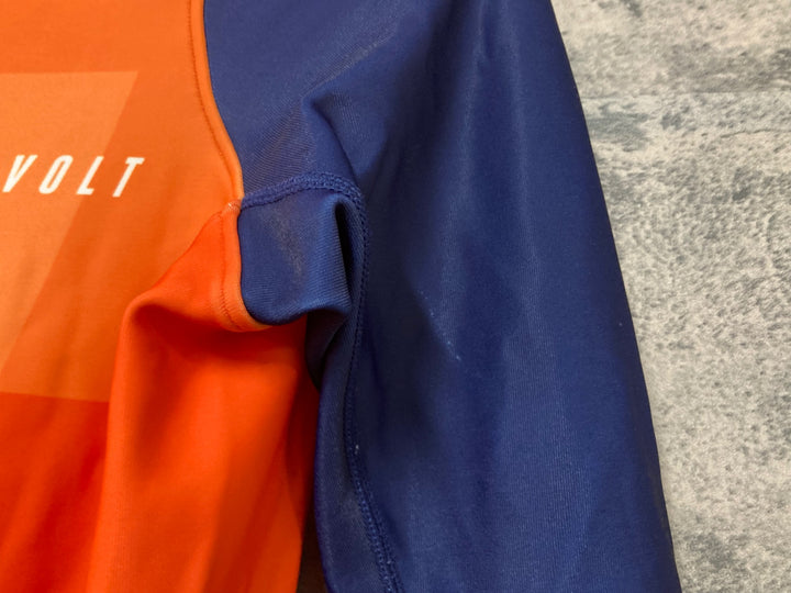 KC174 サンボルト SUNVOLT 長袖 ワンピース オレンジ 紺 XS 裏起毛