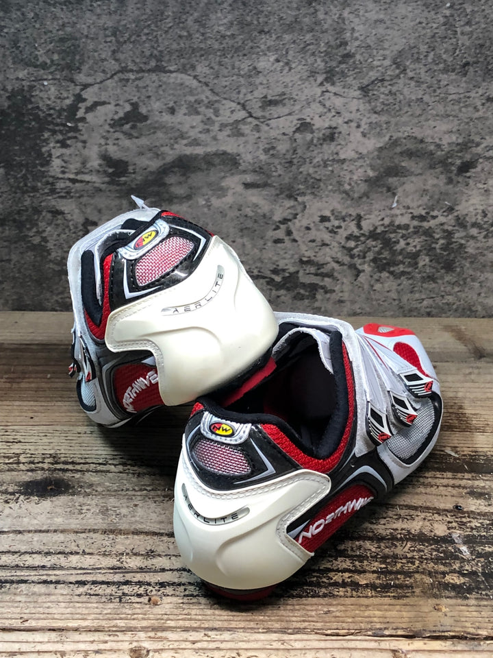 JR510 ノースウェーブ NORTHWAVE AERLITE 3 shoes ビンディングシューズ 黒赤白 EU40