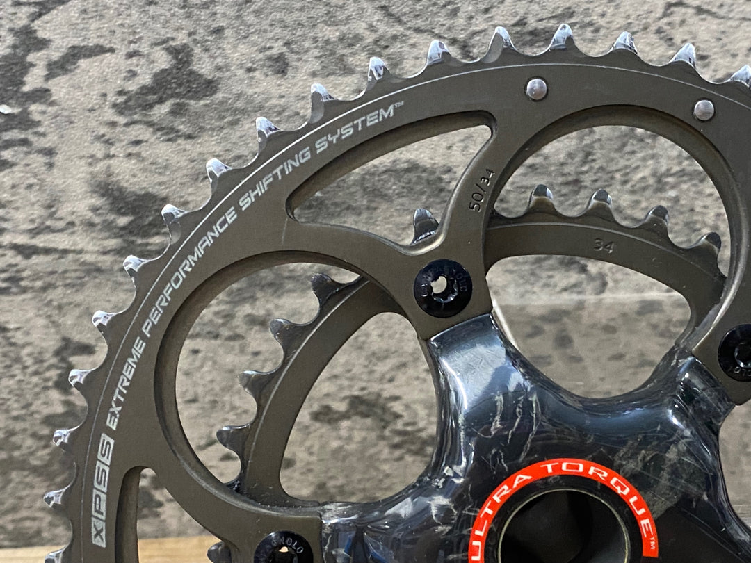 KJ070 カンパニョーロ CAMPAGNOLO スーパーレコード SUPER RECORD FC11-SR040CT クランクセット 5ARM 50/34T 170mm チェーンリングボルト芯折れ